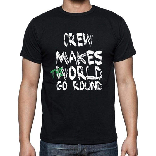 Crew World Goes Round Mens Short Sleeve Round Neck T-Shirt 00082 - Black / S - Casual