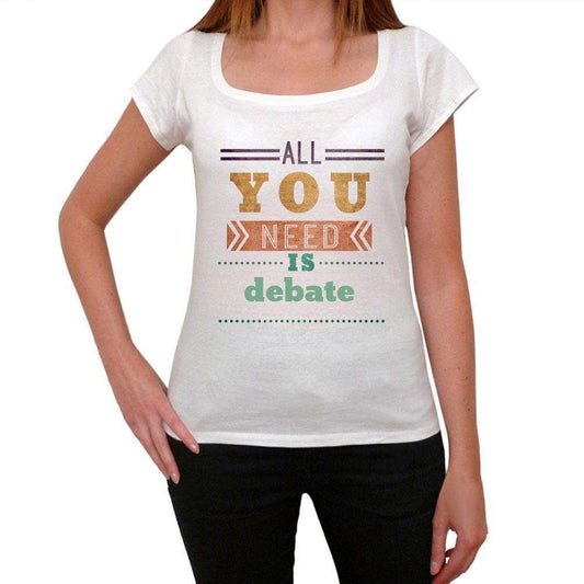 Debate Womens Short Sleeve Round Neck T-Shirt 00024 - Casual