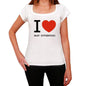 East Rutherford I Love Citys White Womens Short Sleeve Round Neck T-Shirt 00012 - White / Xs - Casual