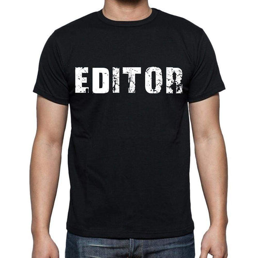Editor Mens Short Sleeve Round Neck T-Shirt Black T-Shirt En