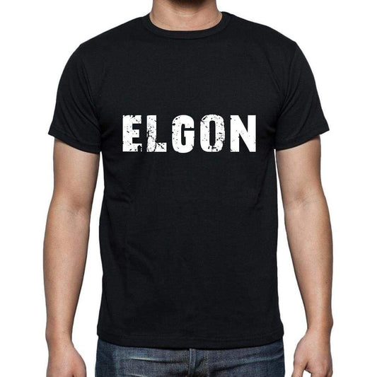 Elgon Mens Short Sleeve Round Neck T-Shirt 5 Letters Black Word 00006 - Casual