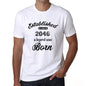 Established Since 2046 Mens Short Sleeve Round Neck T-Shirt 00095 - White / S - Casual