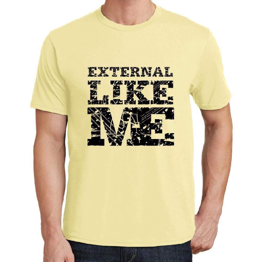 External Like Me Yellow Mens Short Sleeve Round Neck T-Shirt 00294 - Yellow / S - Casual