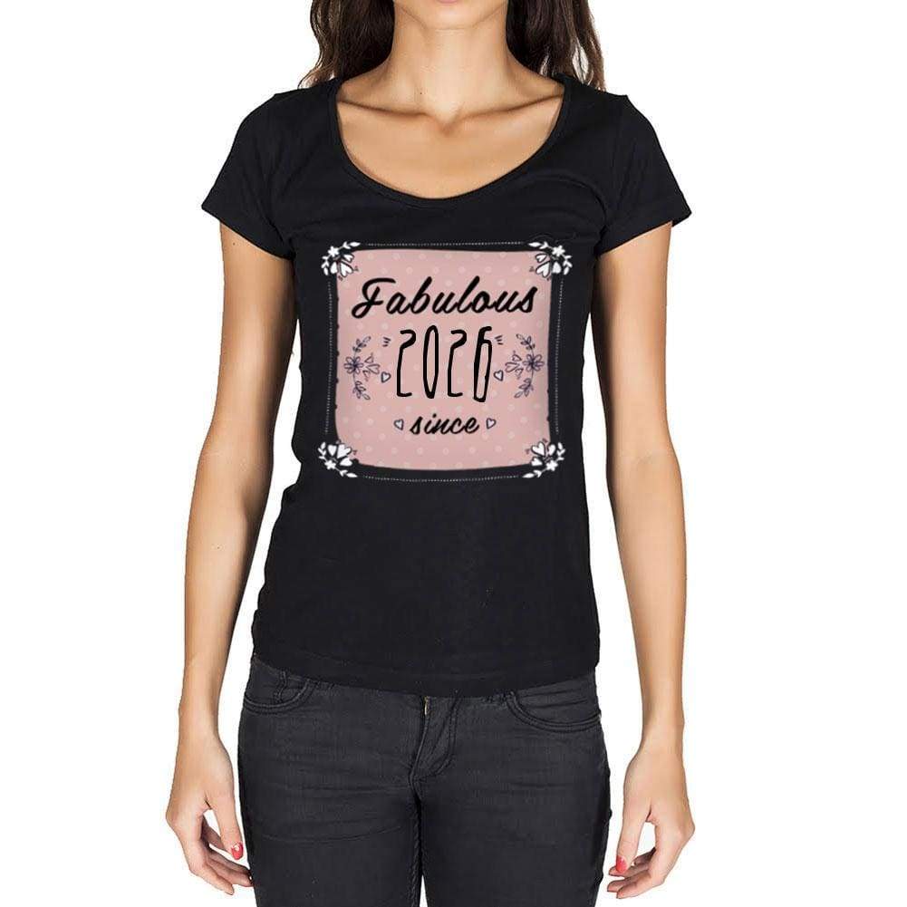 Fabulous Since 2026 Womens T-Shirt Black Birthday Gift 00434 - Black / Xs - Casual