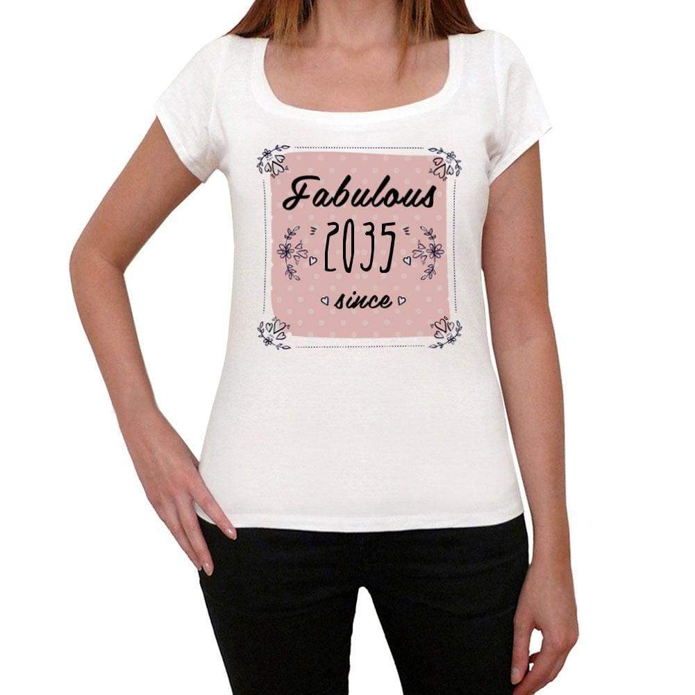 Fabulous Since 2035 Womens T-Shirt White Birthday Gift 00433 - White / Xs - Casual