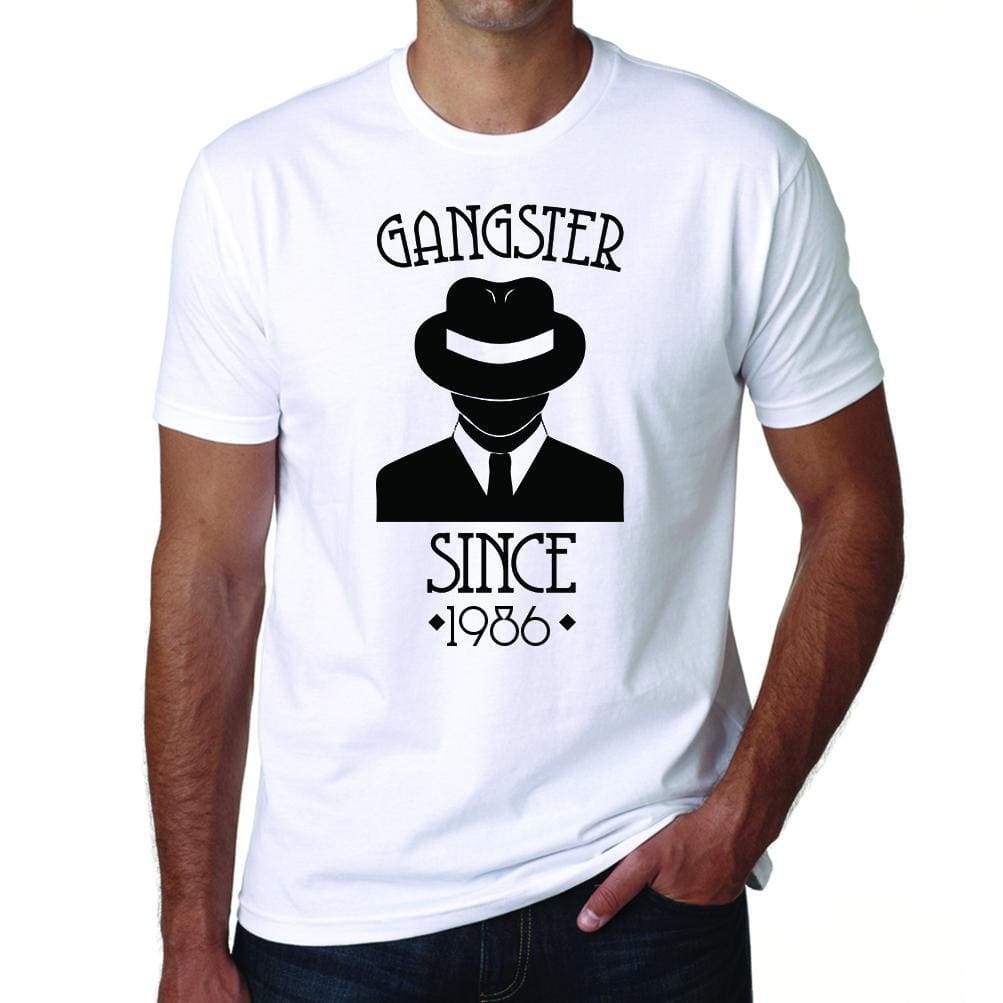 Gangster 1986 Mens Short Sleeve Round Neck T-Shirt 00125 - White / S - Casual