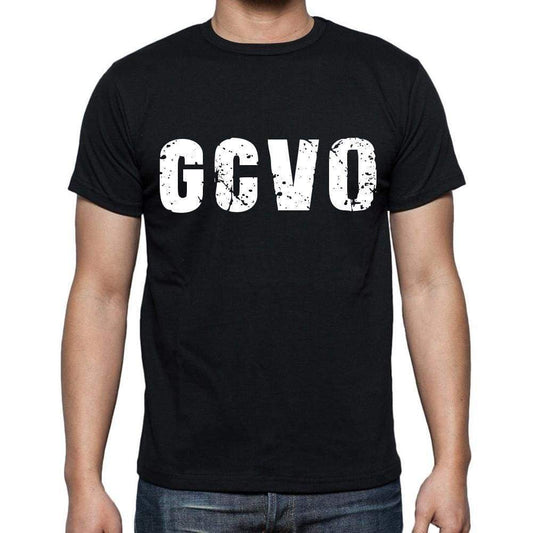 Gcvo Mens Short Sleeve Round Neck T-Shirt 4 Letters Black - Casual