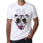 Geometric Tiger Number 06 White Mens Short Sleeve Round Neck T-Shirt 00282 - White / S - Casual