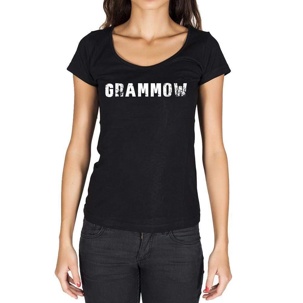 Grammow German Cities Black Womens Short Sleeve Round Neck T-Shirt 00002 - Casual