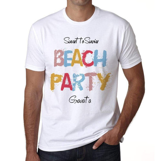 Gravata Beach Party White Mens Short Sleeve Round Neck T-Shirt 00279 - White / S - Casual