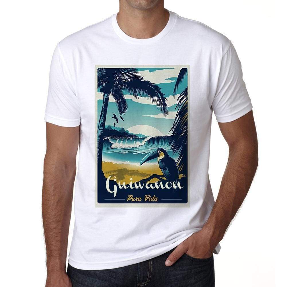 Guiwanon Pura Vida Beach Name White Mens Short Sleeve Round Neck T-Shirt 00292 - White / S - Casual