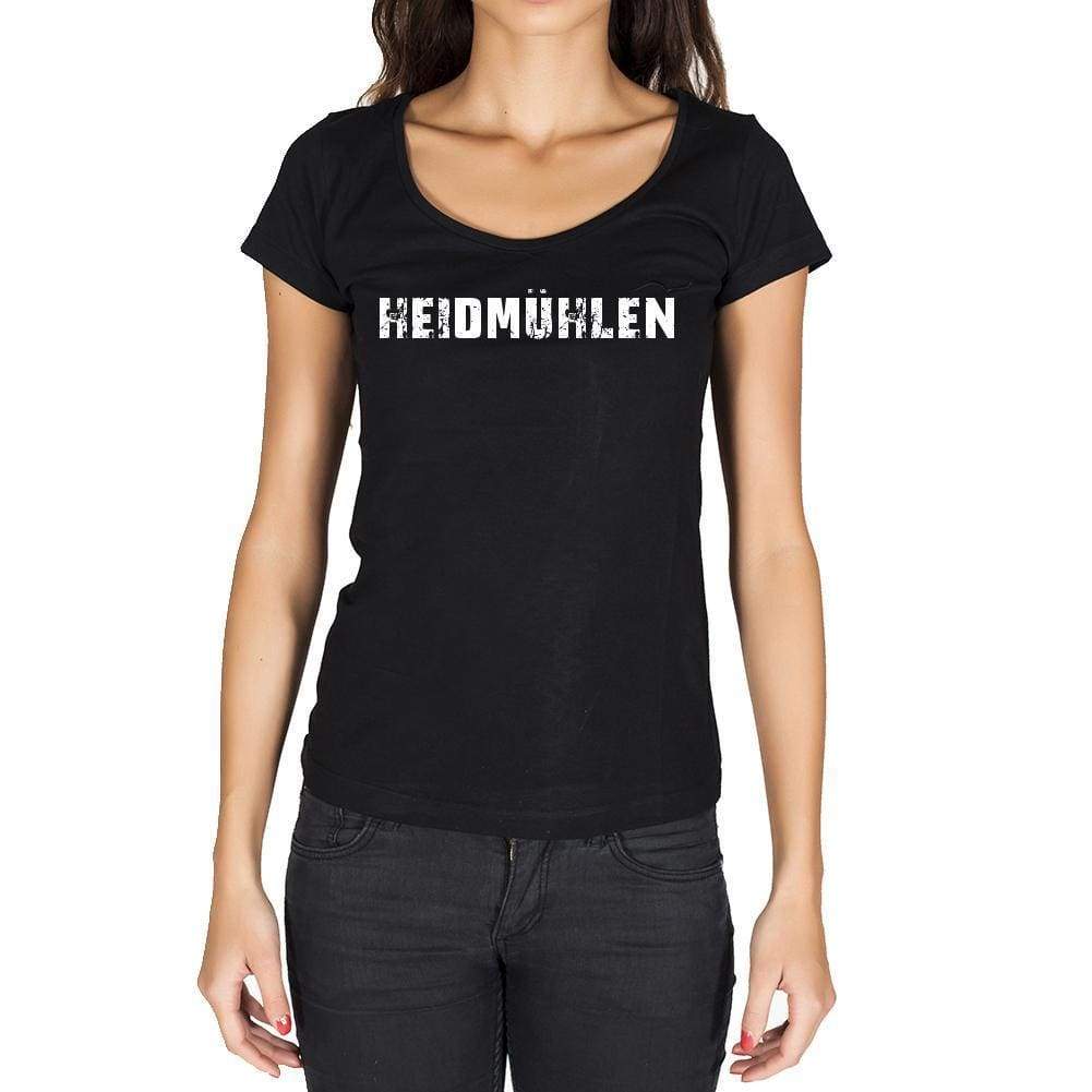 Heidmühlen German Cities Black Womens Short Sleeve Round Neck T-Shirt 00002 - Casual