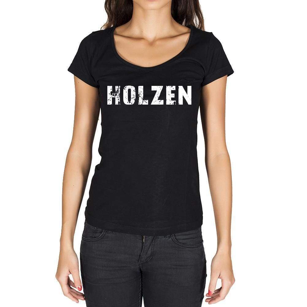 Holzen German Cities Black Womens Short Sleeve Round Neck T-Shirt 00002 - Casual