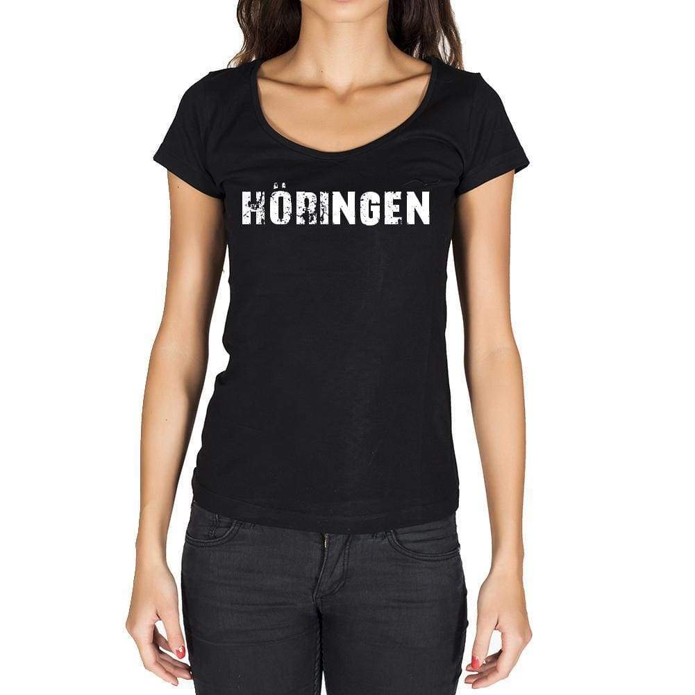 Höringen German Cities Black Womens Short Sleeve Round Neck T-Shirt 00002 - Casual