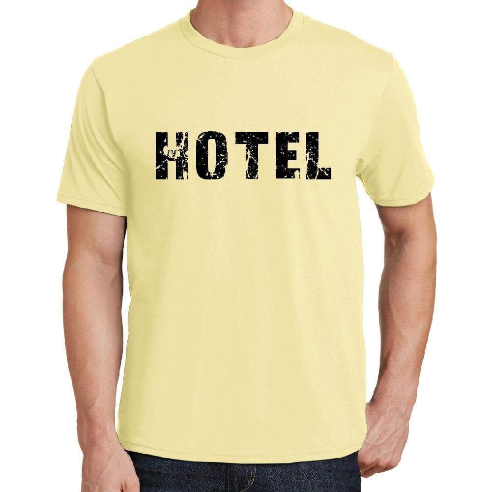 Hotel Mens Short Sleeve Round Neck T-Shirt 00043 - Yellow / S - Casual