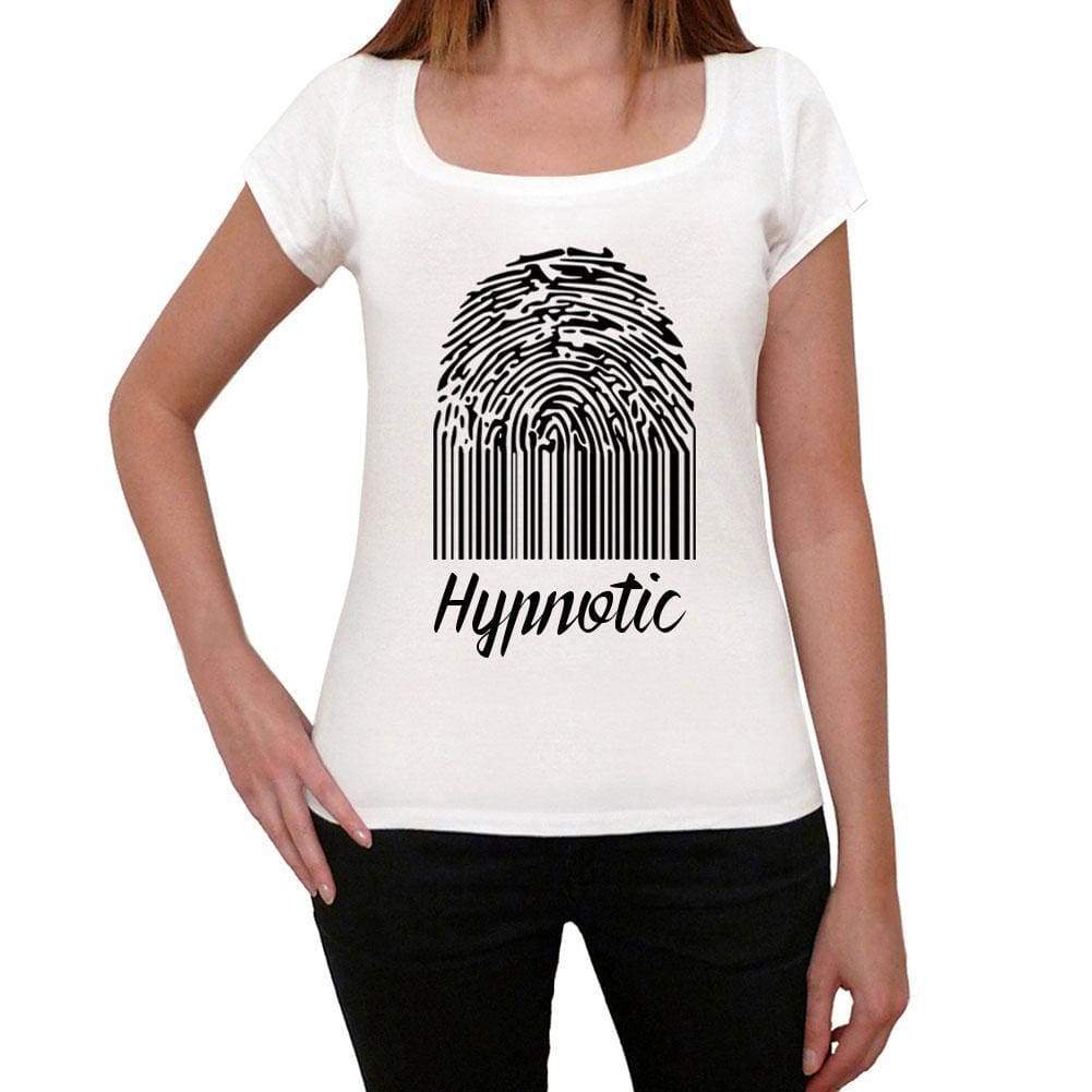 Hypnotic Fingerprint White Womens Short Sleeve Round Neck T-Shirt Gift T-Shirt 00304 - White / Xs - Casual