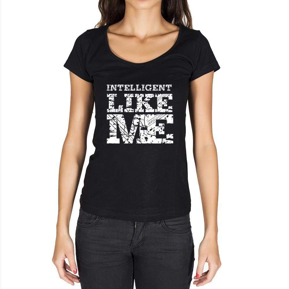 Intelligent Like Me Black Womens Short Sleeve Round Neck T-Shirt - Black / Xs - Casual