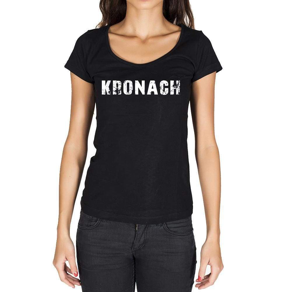 Kronach German Cities Black Womens Short Sleeve Round Neck T-Shirt 00002 - Casual