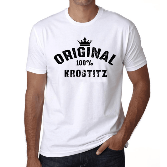 Krostitz 100% German City White Mens Short Sleeve Round Neck T-Shirt 00001 - Casual