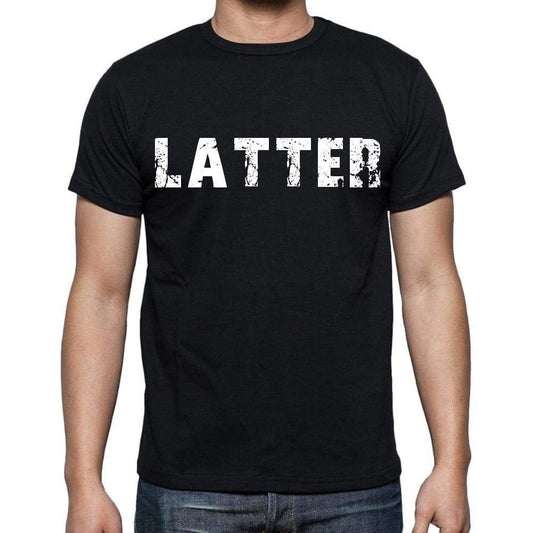 Latter Mens Short Sleeve Round Neck T-Shirt Black T-Shirt En