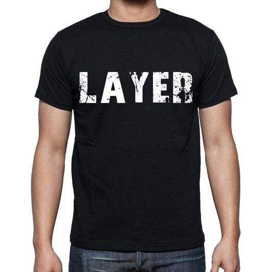 Layer Mens Short Sleeve Round Neck T-Shirt Black T-Shirt En