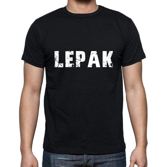 Lepak Mens Short Sleeve Round Neck T-Shirt 5 Letters Black Word 00006 - Casual