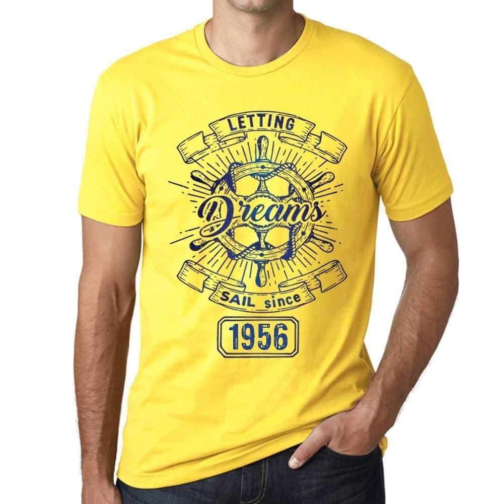 Letting Dreams Sail Since 1956 Mens T-Shirt Yellow Birthday Gift 00405 - Yellow / Xs - Casual