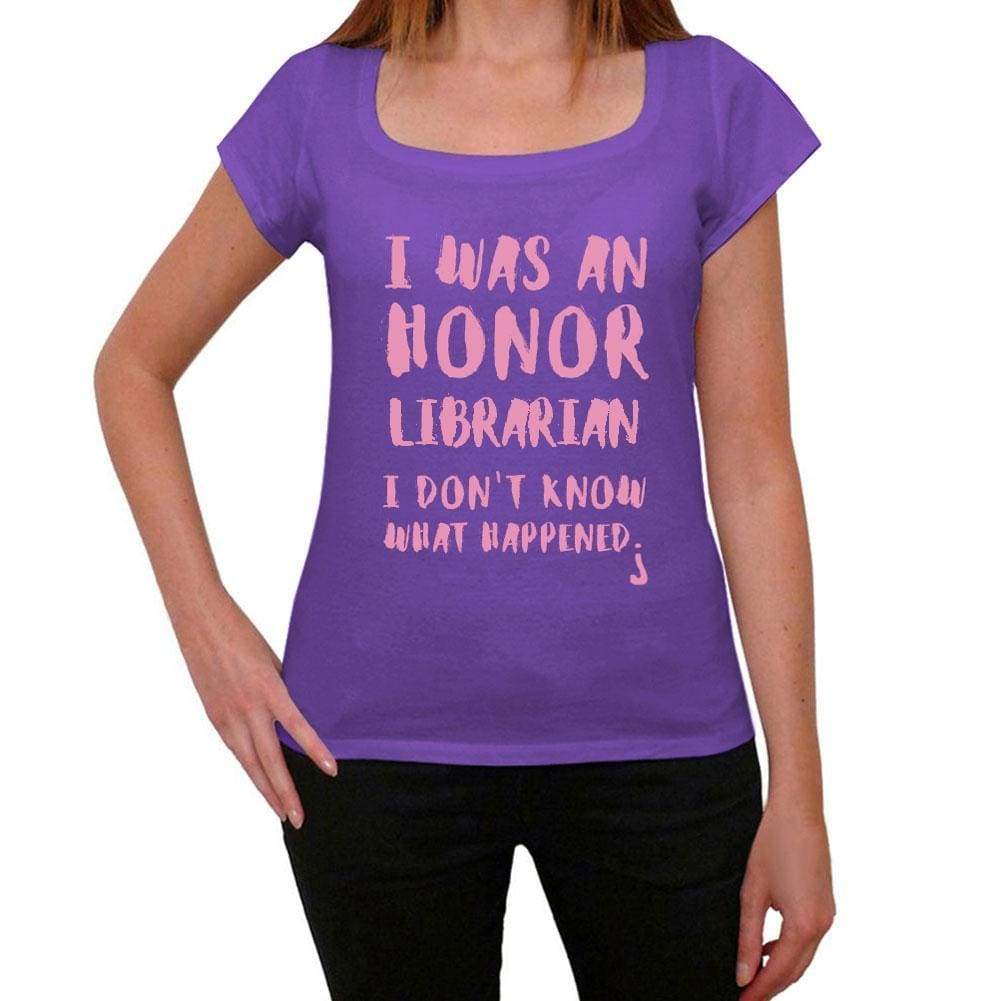 Librarian What Happened Purple Womens Short Sleeve Round Neck T-Shirt Gift T-Shirt 00321 - Purple / Xs - Casual