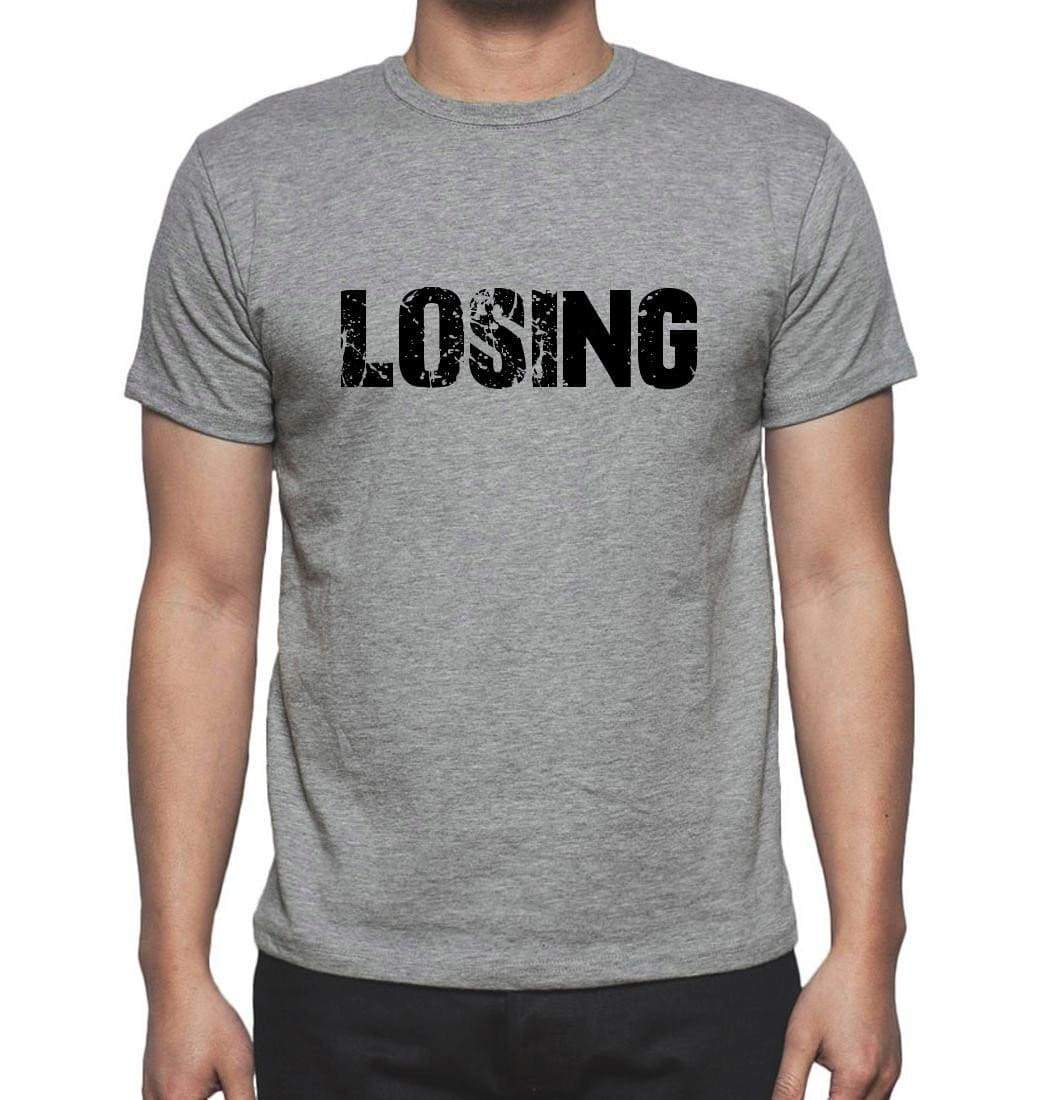 Losing Grey Mens Short Sleeve Round Neck T-Shirt 00018 - Grey / S - Casual