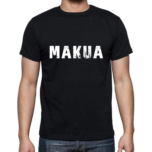 Makua Mens Short Sleeve Round Neck T-Shirt 5 Letters Black Word 00006 - Casual