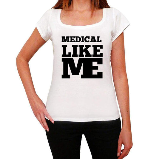 Medical Like Me White Womens Short Sleeve Round Neck T-Shirt - White / Xs - Casual