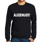 Mens Printed Graphic Sweatshirt Popular Words Ascensor Deep Black - Deep Black / Small / Cotton - Sweatshirts