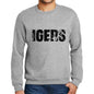 Mens Printed Graphic Sweatshirt Popular Words Igers Grey Marl - Grey Marl / Small / Cotton - Sweatshirts