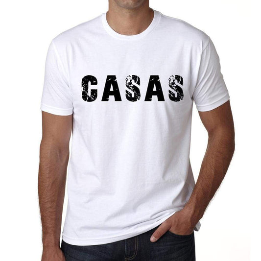 Mens Tee Shirt Vintage T Shirt Casas X-Small White 00561 - White / Xs - Casual