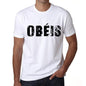 Mens Tee Shirt Vintage T Shirt Obéis X-Small White - White / Xs - Casual