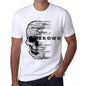 Mens Vintage Tee Shirt Graphic T Shirt Anxiety Skull Brown White - White / Xs / Cotton - T-Shirt