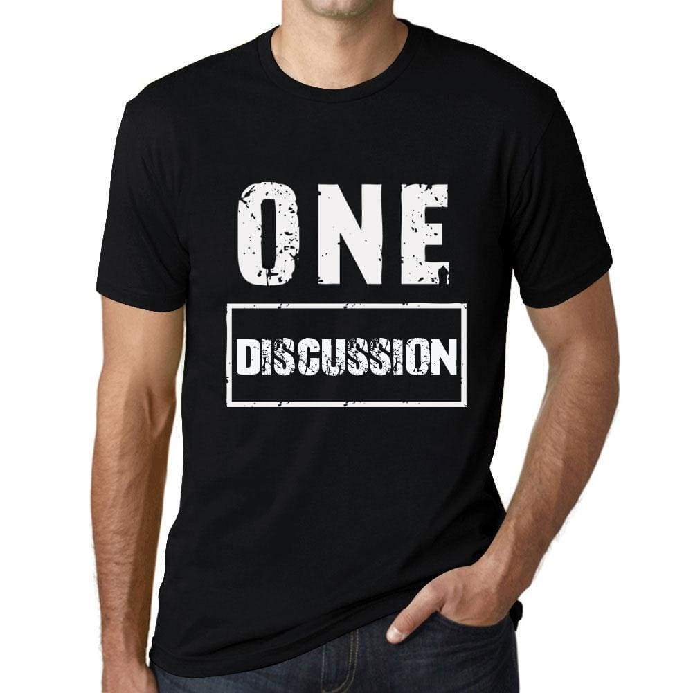 Mens Vintage Tee Shirt Graphic T Shirt One Discussion Deep Black - Deep Black / Xs / Cotton - T-Shirt