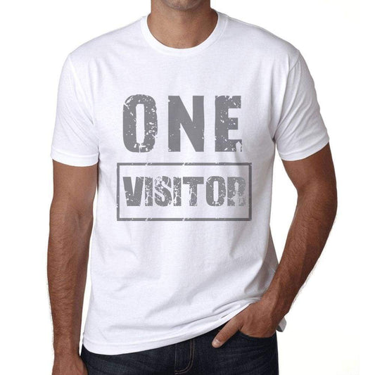Mens Vintage Tee Shirt Graphic T Shirt One Visitor White - White / Xs / Cotton - T-Shirt