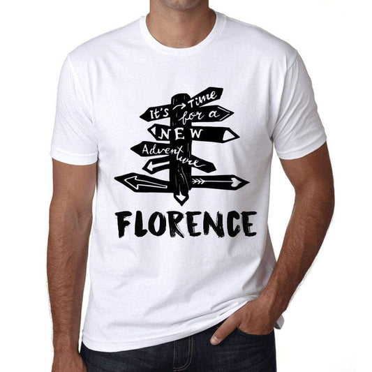 Mens Vintage Tee Shirt Graphic T Shirt Time For New Advantures Florence White - White / Xs / Cotton - T-Shirt