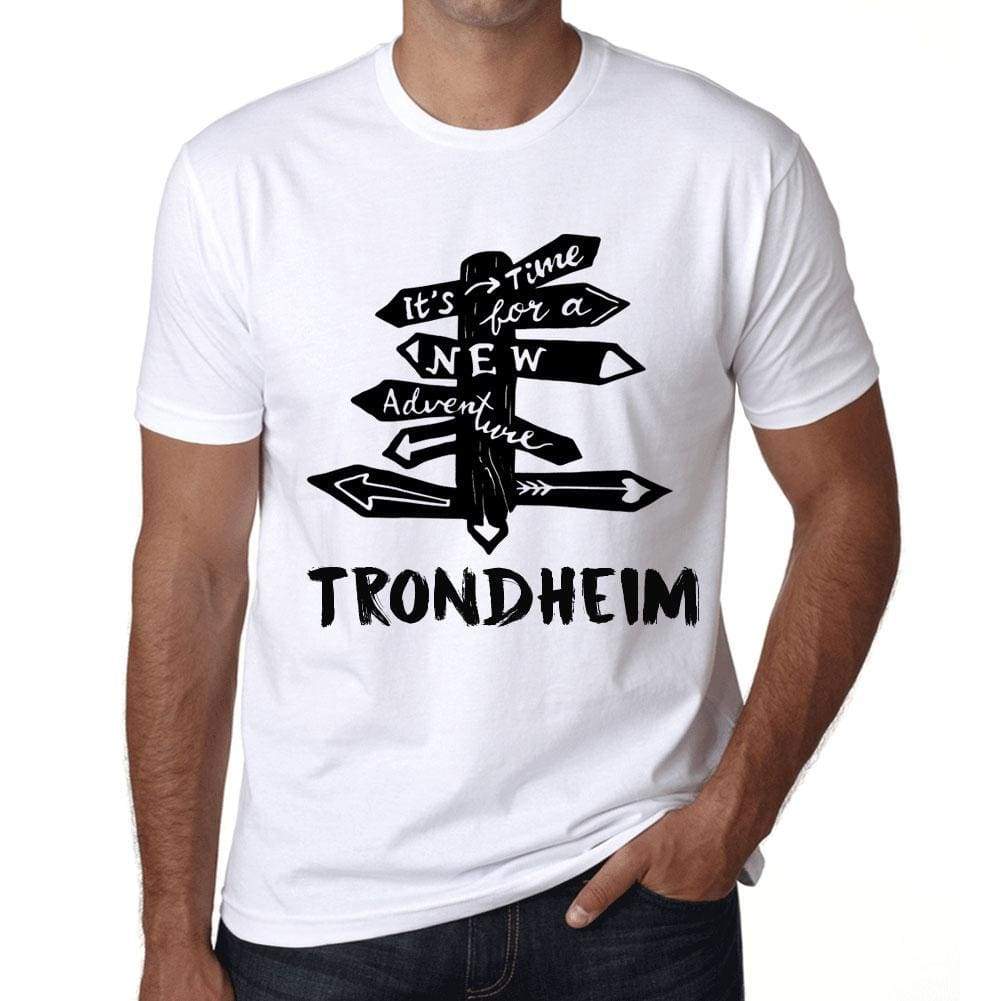 Mens Vintage Tee Shirt Graphic T Shirt Time For New Advantures Trondheim White - White / Xs / Cotton - T-Shirt