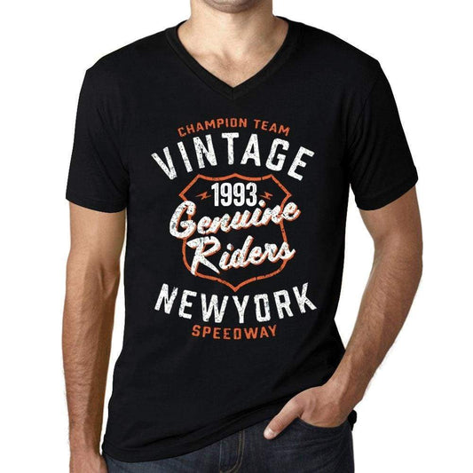 Mens Vintage Tee Shirt Graphic V-Neck T Shirt Genuine Riders 1993 Black - Black / S / Cotton - T-Shirt