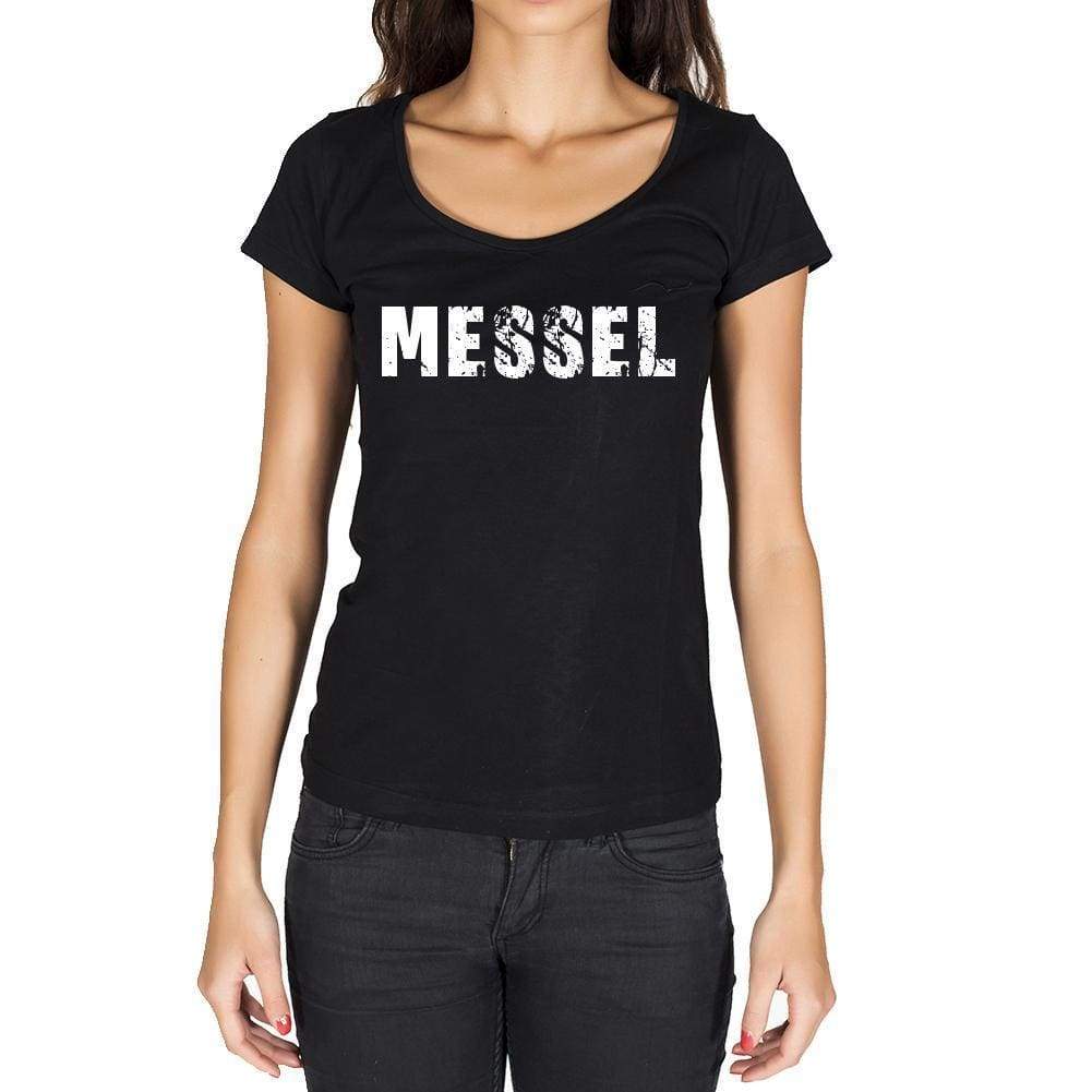 Messel German Cities Black Womens Short Sleeve Round Neck T-Shirt 00002 - Casual
