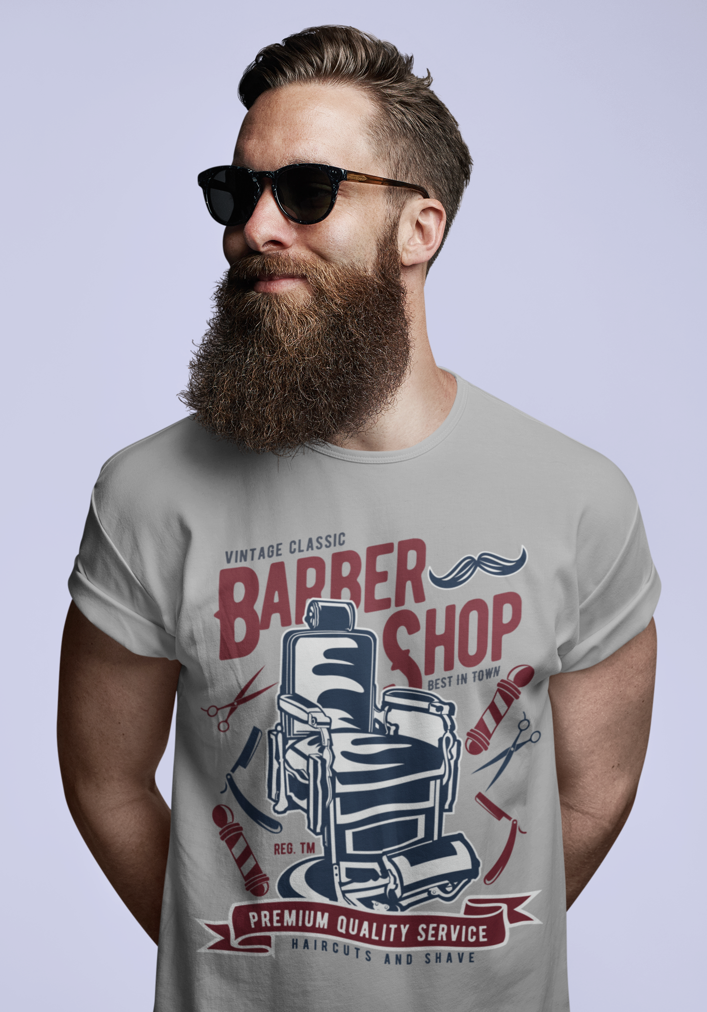 ULTRABASIC Herren-Grafik-T-Shirt Vintage Classic Barber Shop – Freizeithemd