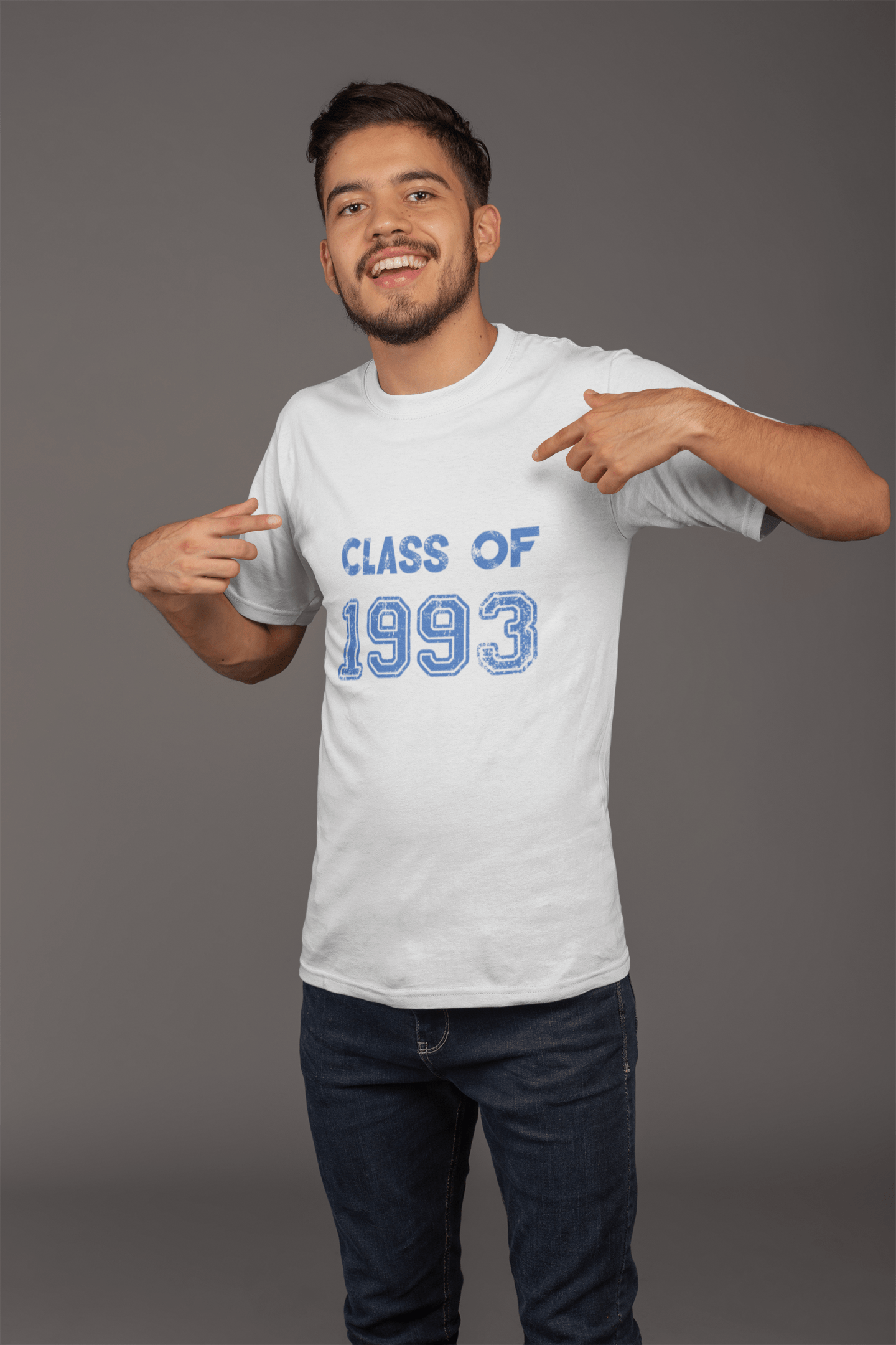 1993, Class of, weiß, Herren-Kurzarm-Rundhals-T-Shirt 00094