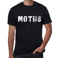 Moths Mens Retro T Shirt Black Birthday Gift 00553 - Black / Xs - Casual