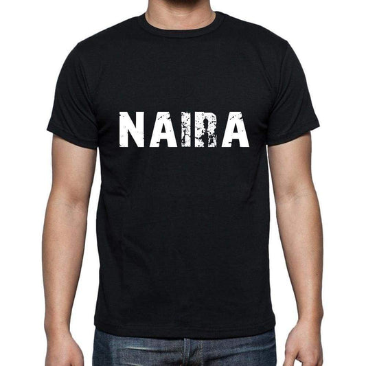 Naira Mens Short Sleeve Round Neck T-Shirt 5 Letters Black Word 00006 - Casual