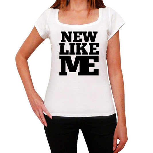 New Like Me White Womens Short Sleeve Round Neck T-Shirt - White / Xs - Casual