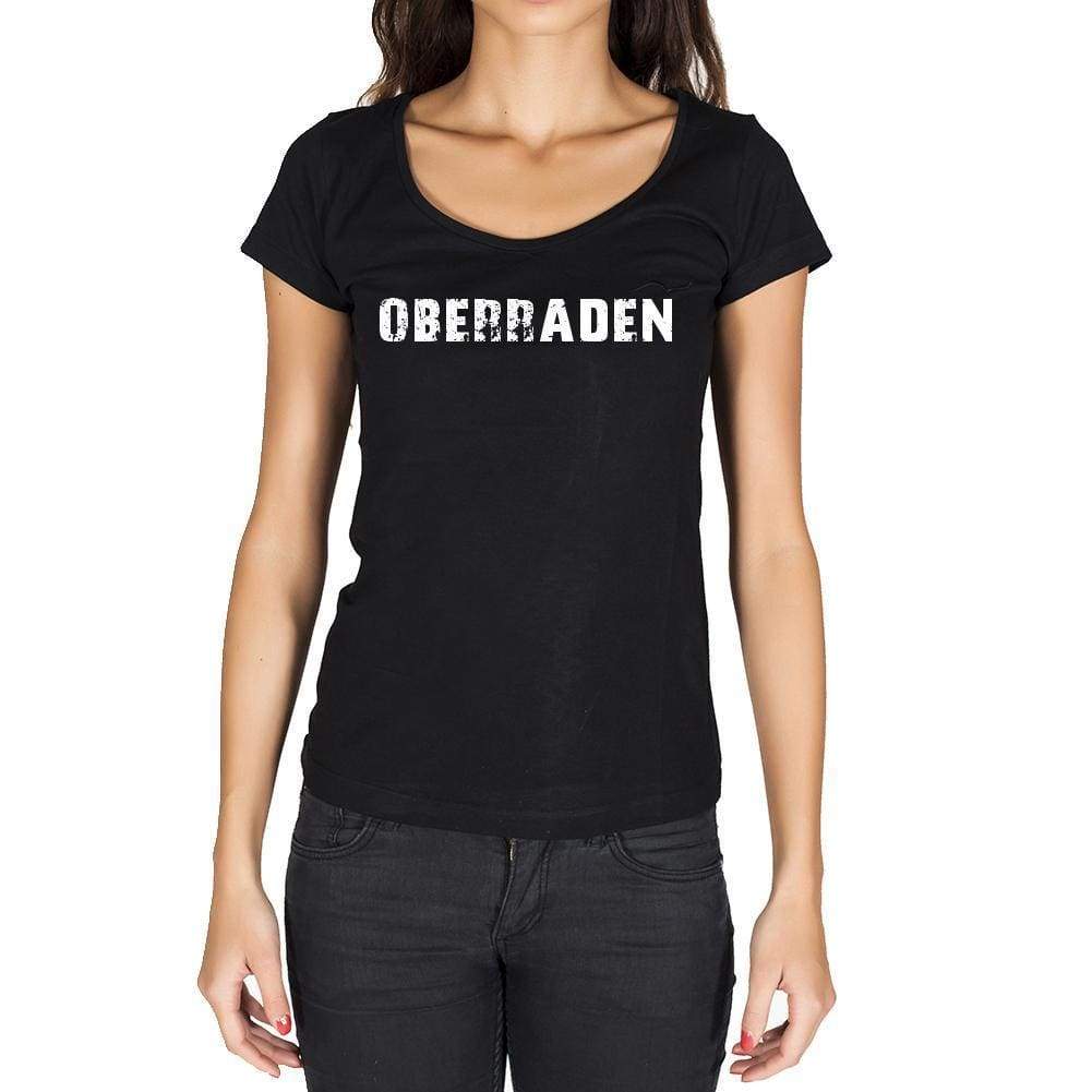 Oberraden German Cities Black Womens Short Sleeve Round Neck T-Shirt 00002 - Casual