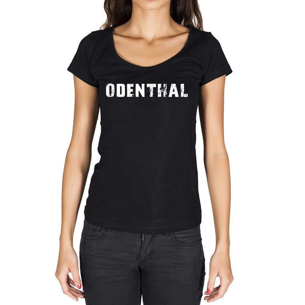 Odenthal German Cities Black Womens Short Sleeve Round Neck T-Shirt 00002 - Casual