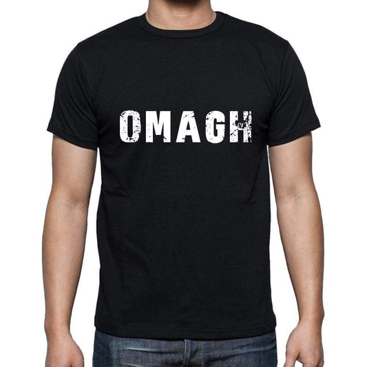 Omagh Mens Short Sleeve Round Neck T-Shirt 5 Letters Black Word 00006 - Casual